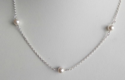 Sterling silver and Swarovski pearl necklace